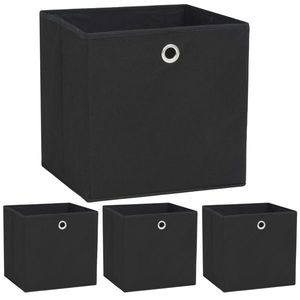 vidaXL Cutii de depozitare, 4 buc., negru 32x32x32 cm material nețesut imagine