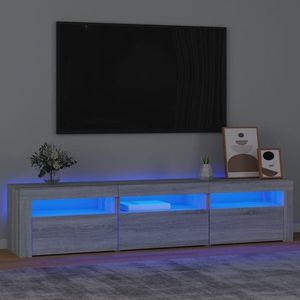 vidaXL Comodă TV cu lumini LED, gri sonoma, 180x35x40 cm imagine