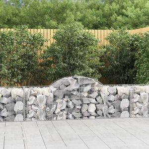 vidaXL Coșuri gabion arcuite 50 buc, 200x50x60/80 cm, fier galvanizat imagine