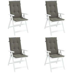 vidaXL Perne scaun cu spătar înalt 4 buc. melanj gri 120x50x4cm textil imagine