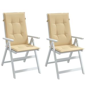 vidaXL Perne scaun cu spătar înalt 2 buc. melanj bej 120x50x4cm textil imagine