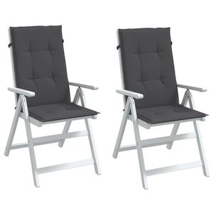 vidaXL Perne scaun cu spătar înalt, 2 buc. antracit 120x50x4 cm textil imagine