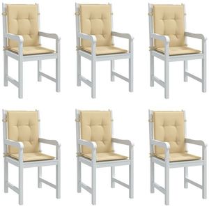 vidaXL Perne scaun cu spătar mic, 6 buc. melanj bej 100x50x4 cm textil imagine