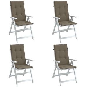 vidaXL Perne scaun spătar înalt 4buc melanj gri taupe120x50x4cm textil imagine