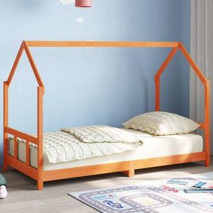 vidaXL Cadru pat de copii, maro ceruit, 90x190 cm, lemn masiv de pin imagine