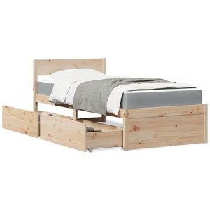 vidaXL Cadru de pat cu tăblie, 100x200 cm, lemn masiv pin imagine