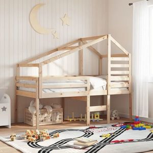 vidaXL Acoperiș pat de copii, 198x97x113 cm, lemn masiv de pin imagine