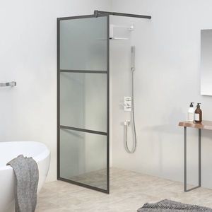 vidaXL Paravan de duș walk-in 80x195 cm sticlă ESG închisă negru imagine