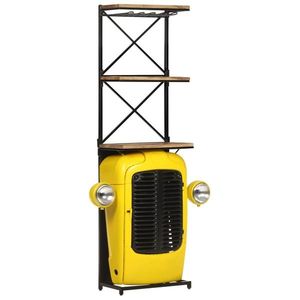 vidaXL Dulap de vin tractor, galben, 49x31x172 cm, lemn masiv de mango imagine