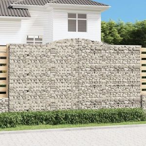 vidaXL Coșuri gabion arcuite, 15 buc 400x50x220/240cm, fier galvanizat imagine