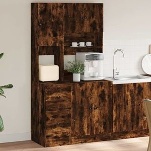 vidaXL Dulap de bucătărie stejar fumuriu, 95x50x180 cm, lemn prelucrat imagine