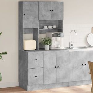 vidaXL Dulap de bucătărie, gri beton, 95x50x180 cm, lemn prelucrat imagine