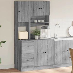 vidaXL Dulap de bucătărie, gri sonoma, 95x50x180 cm lemn prelucrat imagine