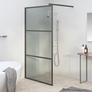 vidaXL Paravan duș walk-in negru 115x195 cm sticlă ESG culoare închisă imagine