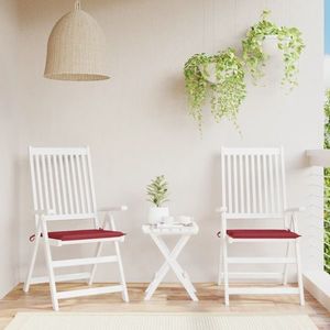 vidaXL Perne scaune grădină 2 buc. roșu vin 50x50x3 cm țesătură Oxford imagine
