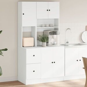 vidaXL Dulap de bucătărie, alb, 95x50x180 cm, lemn prelucrat imagine