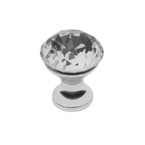 Buton pentru mobila cristal Crpa, finisaj crom lucios+cristal transparent, D: 25 mm imagine