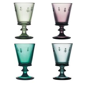 Set pahare colorate La Rochére pentru vin, apa, suc, 4 piese, 4 x 24 cl, sticla foarte rezistenta imagine