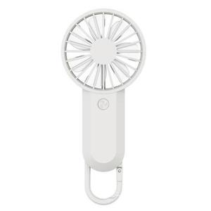 Ventilator portabil de mana, 3 trepte ventilatie, incarcare USB-C, carabina prindere, lumina multicolora, alb imagine