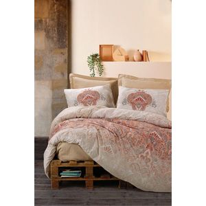 Lenjerie de pat pentru o persoana (DE), Loreta - Beige, Cotton Box, Bumbac Ranforce imagine