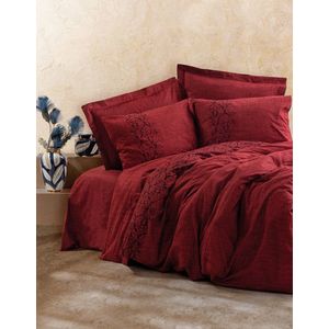 Lenjerie de pat pentru o persoana Single XXL (DE), Sooty - Claret Red, Cotton Box, Bumbac Ranforce imagine