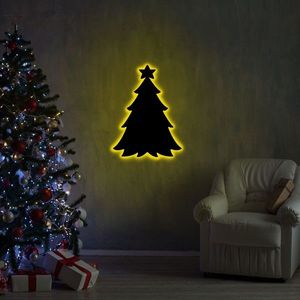 Lampa de perete Christmas Pine 2 , Neon Graph, 20x27 cm, galben imagine