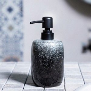 Dozator sapun lichid Perine, Homla, 8x17.5 cm, ceramica, negru imagine