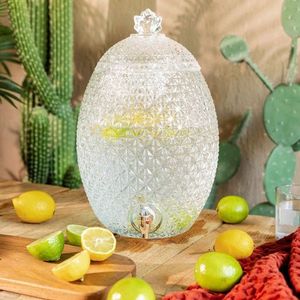 Dozator pentru bauturi Pineapple Summer, Homla, 10.3 L, sticla, transparent imagine
