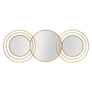 Oglinda de perete Triply Round, Mauro Ferretti, 79x30 cm, fier, auriu imagine