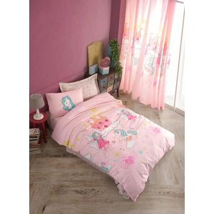 Lenjerie de pat pentru o persoana, Unicorn Dreams - Pink, Eponj Home, 65% bumbac/35% poliester imagine