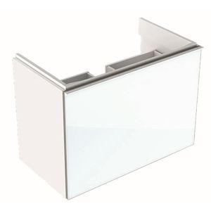 Dulap baza Geberit Acanto 74x41.6cm cu un sertar sticla alba corp alb lucios imagine