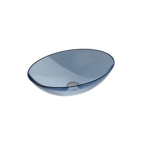 Lavoar oval tip bol Besco Anya 50x35cm ResiCast transparent ventil click-clack crom Blue Wave imagine