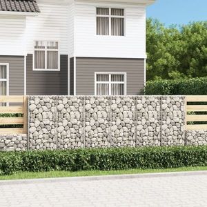 vidaXL Perete gabion cu capace, 300x50x100 cm, oțel galvanizat imagine