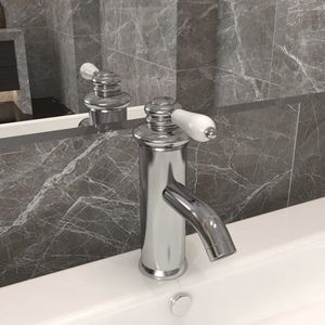 vidaXL Robinet chiuvetă de baie, argintiu, 130x180 mm imagine