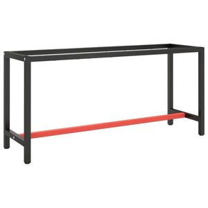 vidaXL Cadru banc de lucru, negru mat/roșu mat, 170x50x79 cm, metal imagine