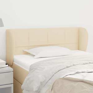vidaXL Tăblie de pat cu aripioare crem 93x23x78/88 cm textil imagine