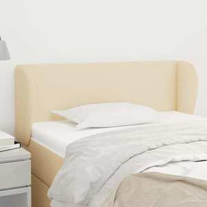 vidaXL Tăblie de pat cu aripioare crem 93x23x78/88 cm textil imagine