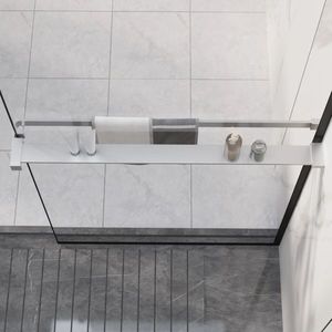 vidaXL Raft de duș pentru perete cabină de duș, crom, 80 cm, aluminiu imagine