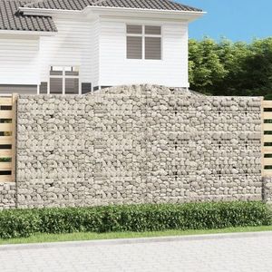 vidaXL Coșuri gabion arcuite 6 buc. 400x30x200/220 cm fier galvanizat imagine