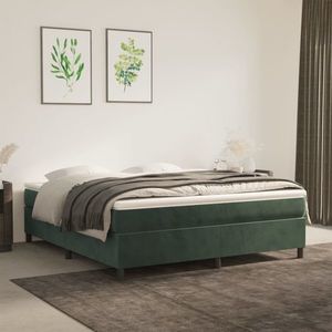 vidaXL Cadru de pat box spring, verde închis, 180x200 cm, catifea imagine