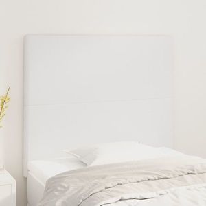vidaXL Tăblii de pat, 2 buc, alb, 80x5x78/88 cm, piele ecologică imagine