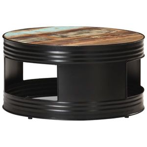 vidaXL Măsuță de cafea, negru, 68 x 68 x 36 cm, lemn masiv reciclat imagine
