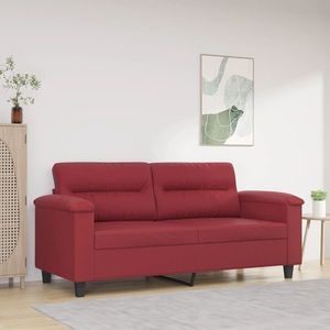 vidaXL Canapea cu 2 locuri, roșu vin, 140 cm, piele ecologică imagine