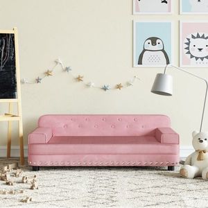 vidaXL Canapea pentru copii, roz, 90x53x30 cm, catifea imagine