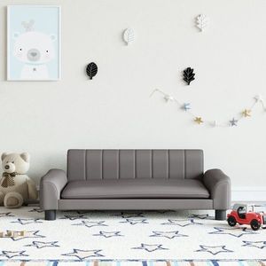 vidaXL Canapea pentru copii, gri, 90x53x30 cm, piele ecologică imagine