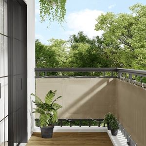 vidaXL Paravan de balcon, bej, 75x800 cm, 100% poliester oxford imagine