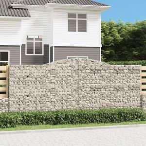 vidaXL Coșuri gabion arcuite 8 buc. 400x30x160/180 cm fier galvanizat imagine