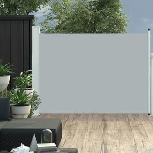 vidaXL Copertină laterală retractabilă de terasă, gri, 100 x 500 cm imagine