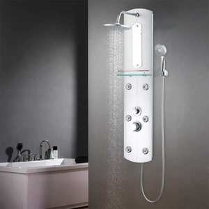 vidaXL Unitate panou de duș, 25 x 43 x 120 cm, argintiu imagine