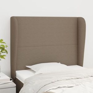 vidaXL Tăblie de pat cu aripioare gri taupe 83x23x118/128 cm textil imagine